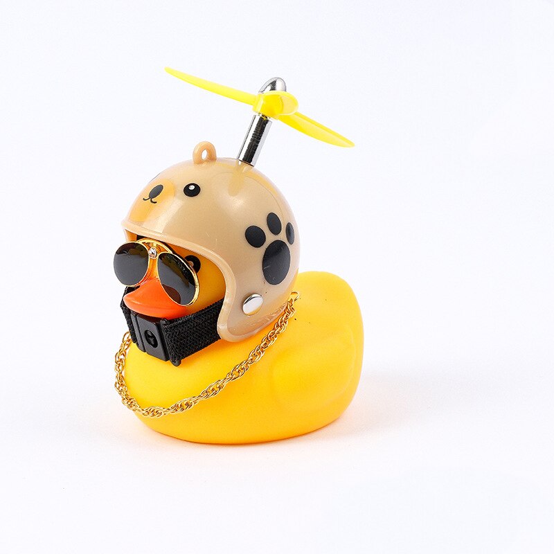 Yellow Duck Bicycle Bell Broken Wind Helmet Duck Bicycle Bells for Cycling with Lights