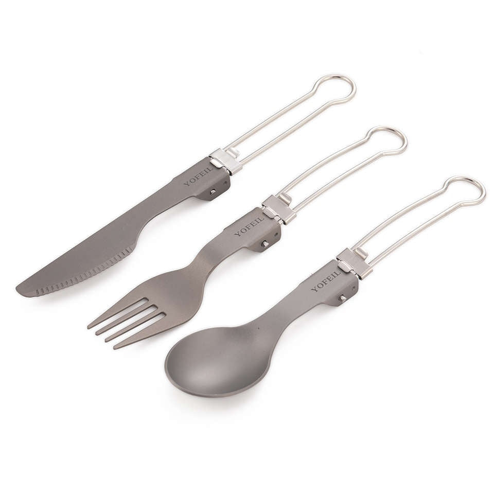 Yofeil Titanium Camping Cookware Set: Ultra-Light Frying Pan, Bowl, Cup - High Quality Tableware