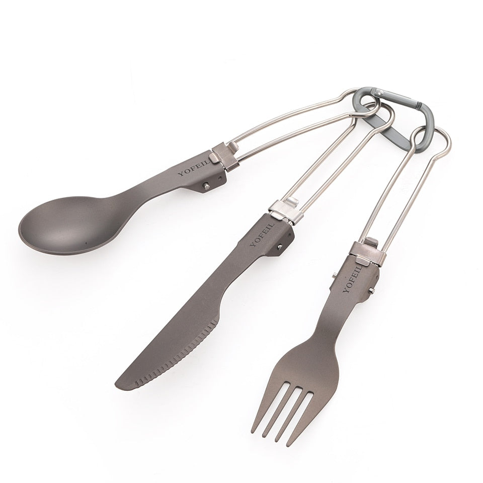 Yofeil Titanium Camping Cookware Set: Ultra-Light Frying Pan, Bowl, Cup - High Quality Tableware